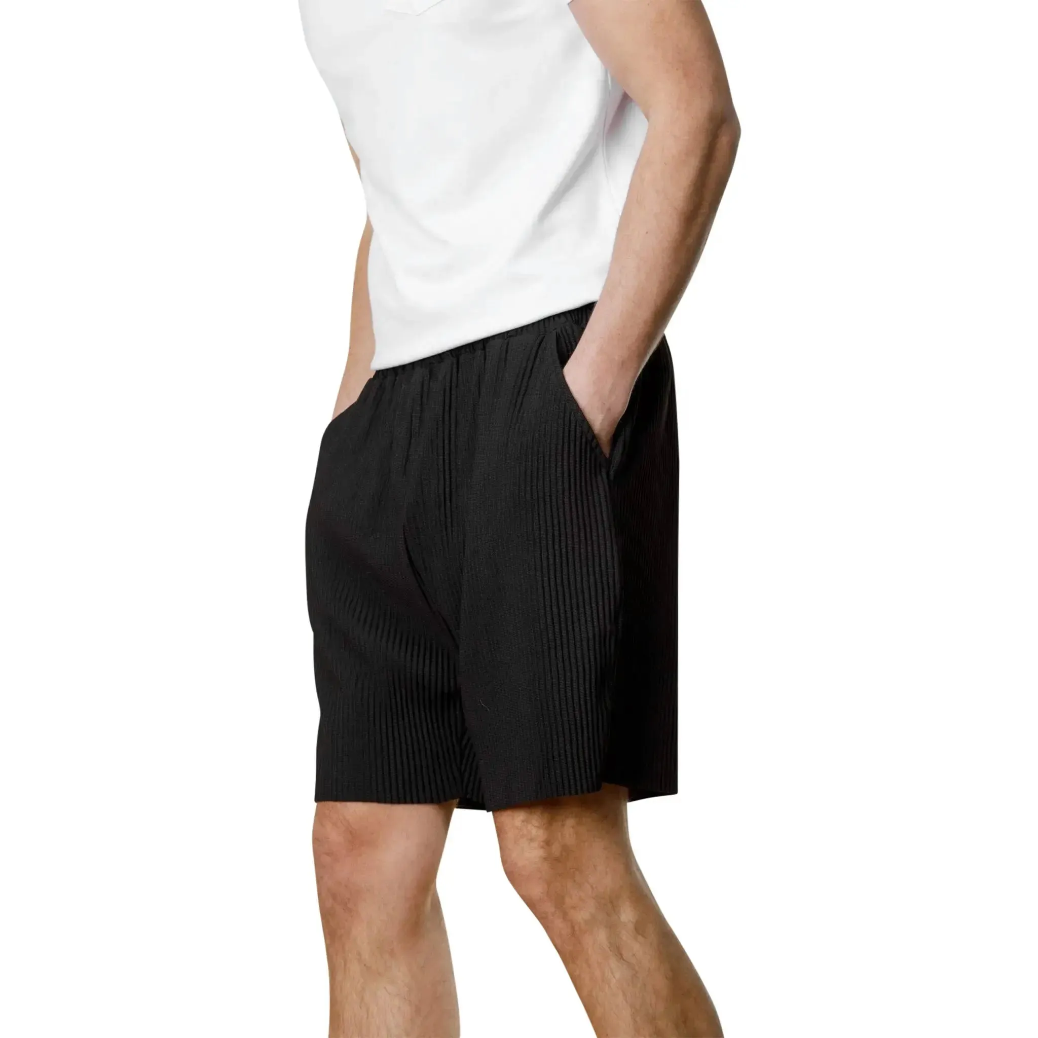 Belier Pleated Black Resort Shirt & Shorts