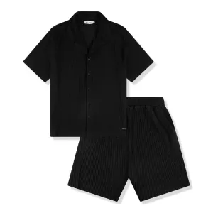 Belier Pleated Black Resort Shirt & Shorts