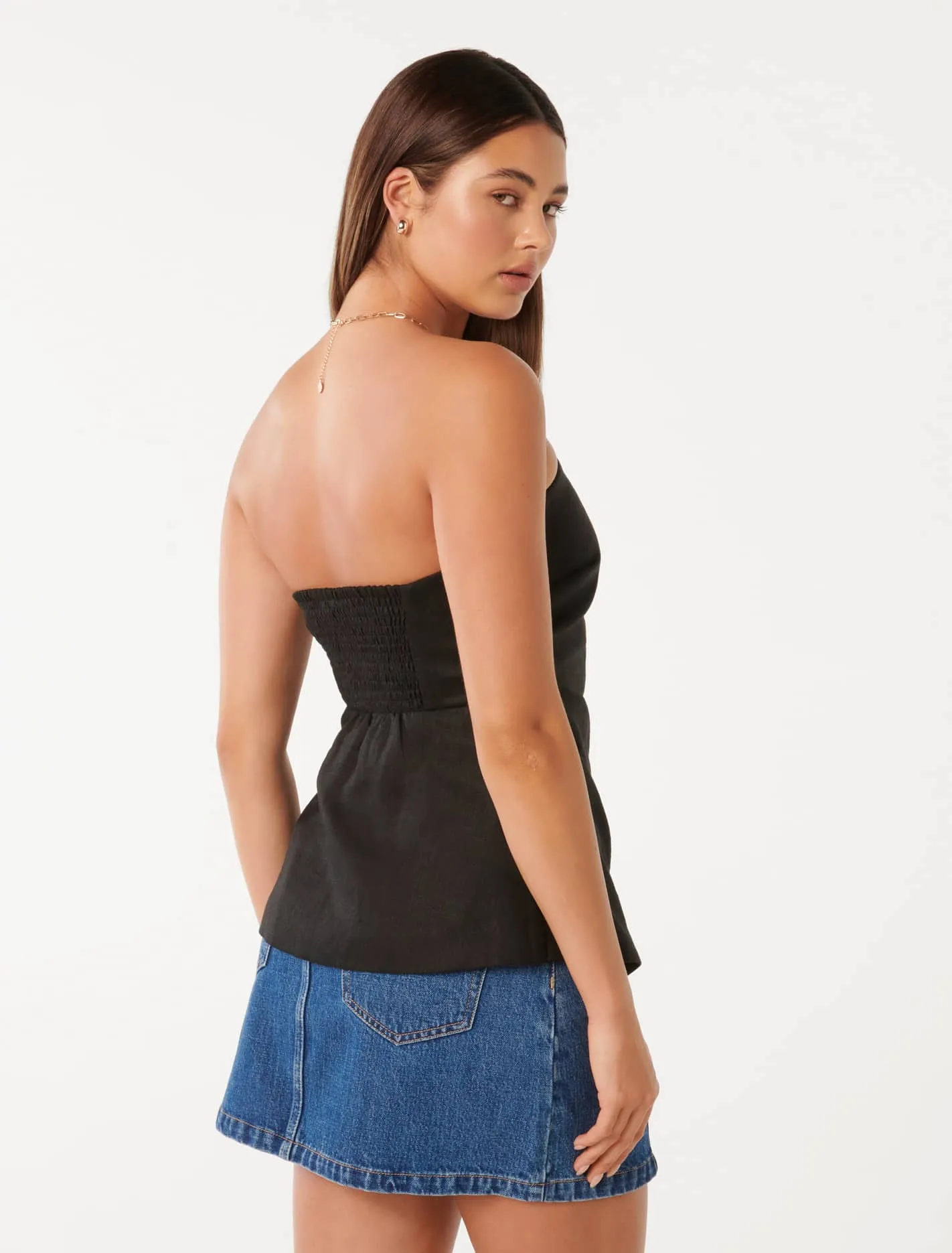 Bess Linen Bandeau Top