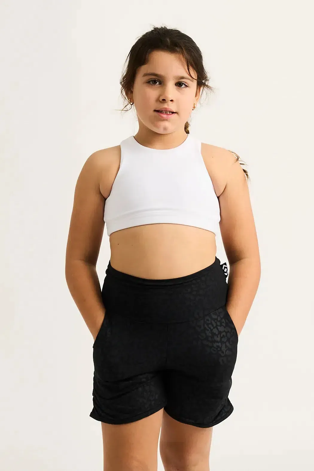 Black Exotic Touch Jag Soft To Touch - Kids Jogger Shorts