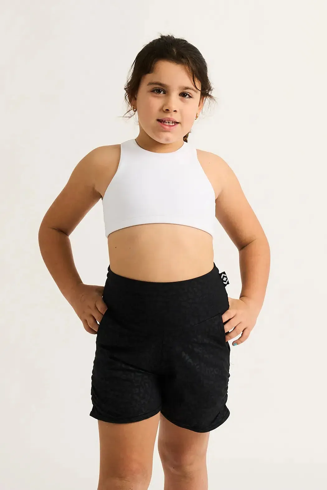 Black Exotic Touch Jag Soft To Touch - Kids Jogger Shorts