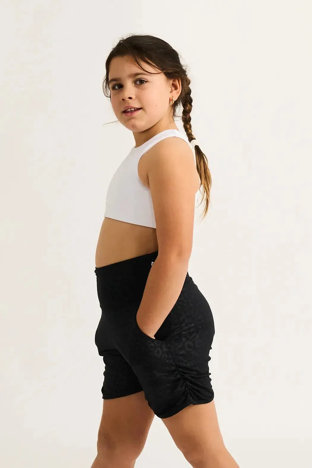 Black Exotic Touch Jag Soft To Touch - Kids Jogger Shorts