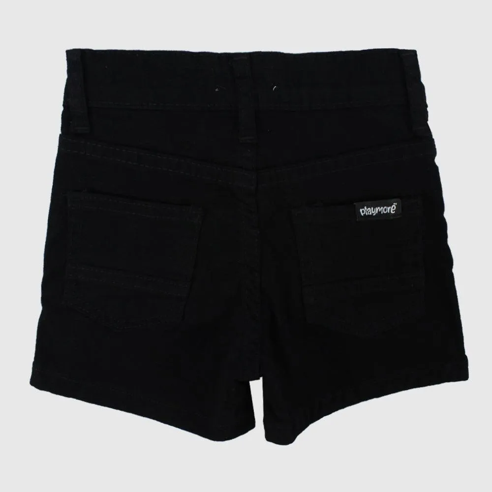 Black Gabardine Shorts