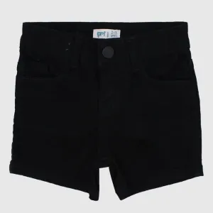 Black Gabardine Shorts