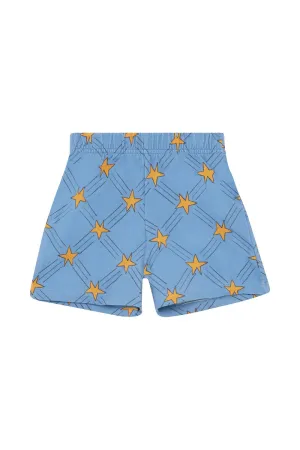 Bonds Baby Soft Threads Sweats Shorts - Starlit Check Blue