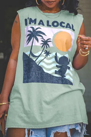 Casual Beach Printed Sleeveless Vest