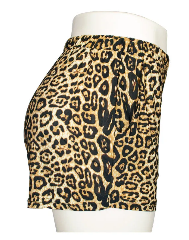 Casual Pull On Animal Print Shorts