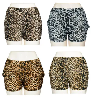 Casual Pull On Animal Print Shorts