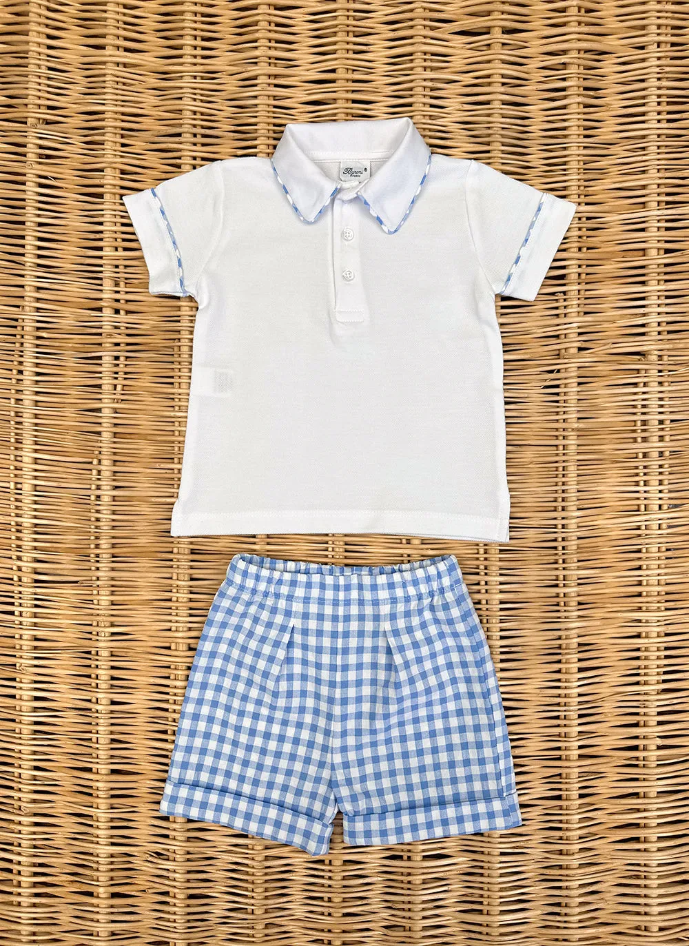 Check Boy Set polo and shorts