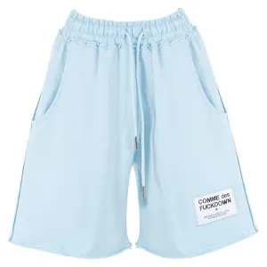 Comme Des Fuckdown Light Blue Cotton Short