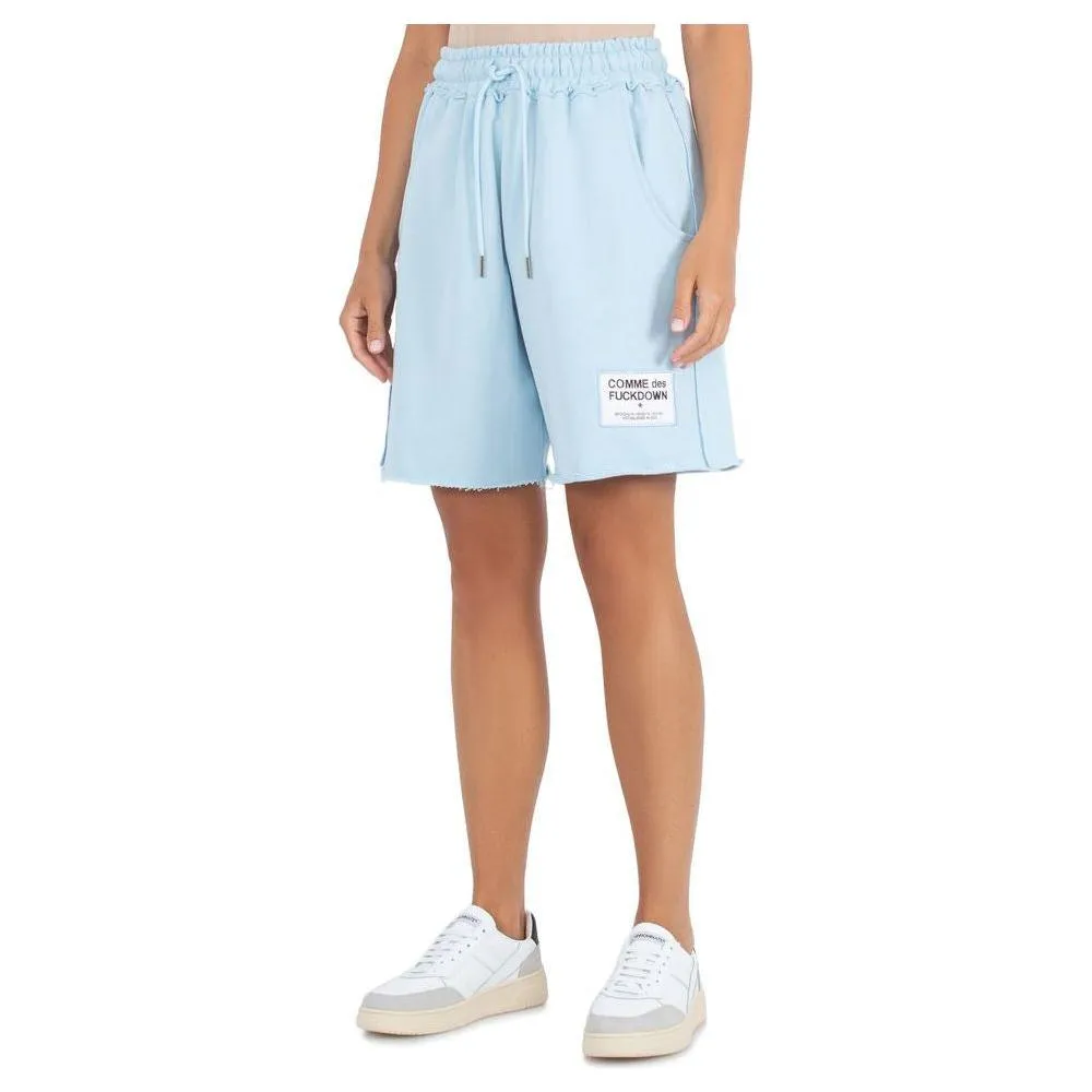 Comme Des Fuckdown Light Blue Cotton Short