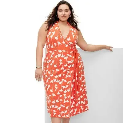 DVF for Target Women's Ginkgo Cherry Tomato Wrap Dress: Bold Elegance