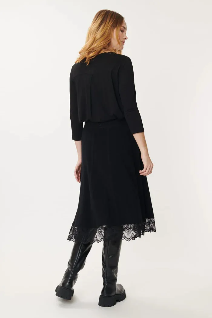 Eden Lace Edge Skirt - Black