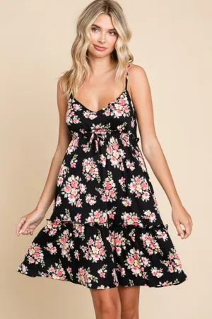 Full Size Floral Frill Cami Dress