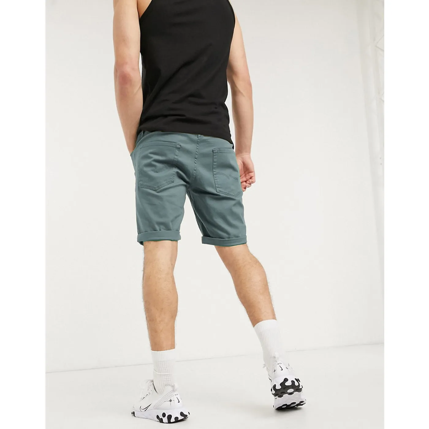 Jack & Jones Light Green Denim Shorts