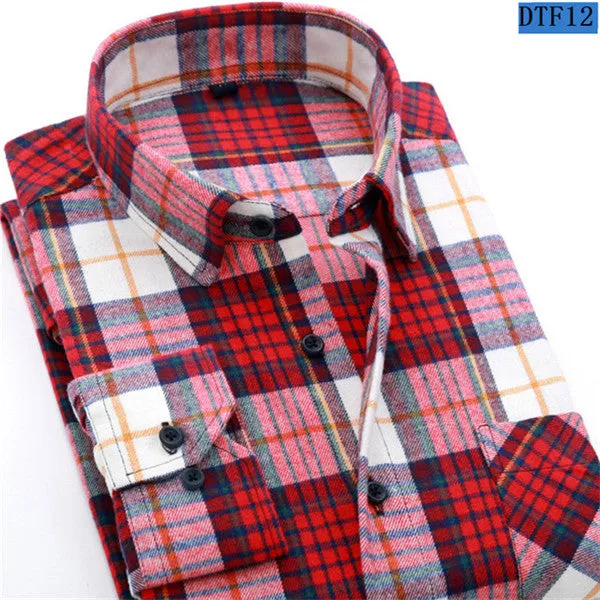 Men Flannel Plaid Shirt 100% Cotton 2017 Spring Autumn Casual Long Sleeve Shirt Soft Comfort Slim Fit Styles Brand Man Clothes