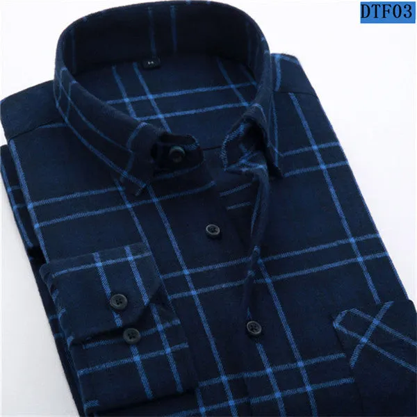 Men Flannel Plaid Shirt 100% Cotton 2017 Spring Autumn Casual Long Sleeve Shirt Soft Comfort Slim Fit Styles Brand Man Clothes