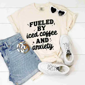 Mugsby | Fueled by Iced Coffee and Anxiety Graphic Tee (Ivory) Shirt