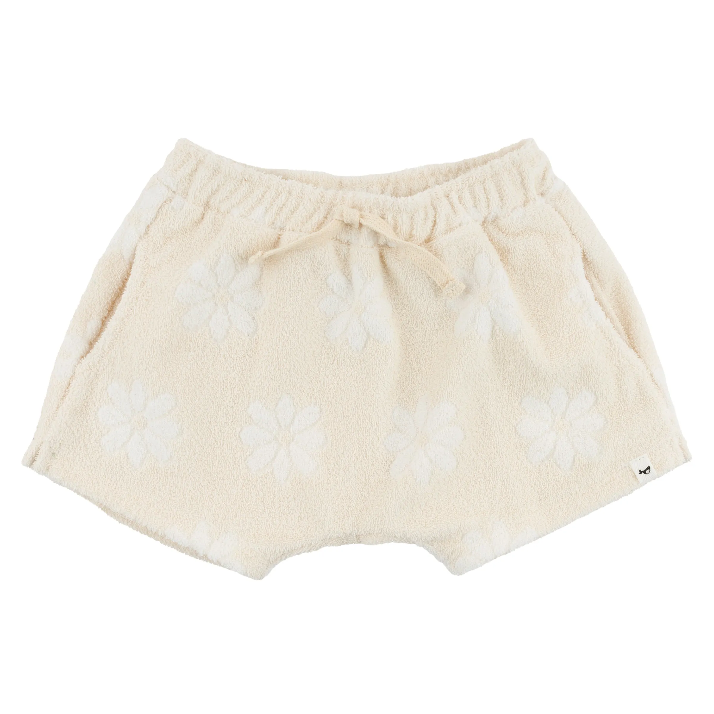 oh baby! Jamie Baby Sculpted Terry Shorts - Flowers - Straw