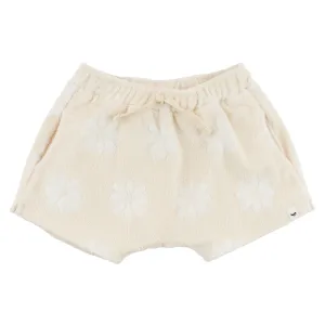 oh baby! Jamie Baby Sculpted Terry Shorts - Flowers - Straw