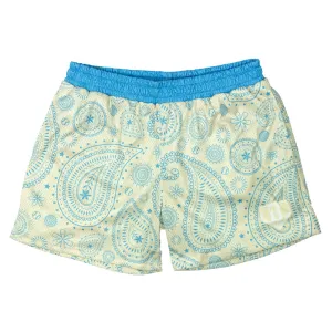 Paisley Youth Shorts - Bone/Light Blue