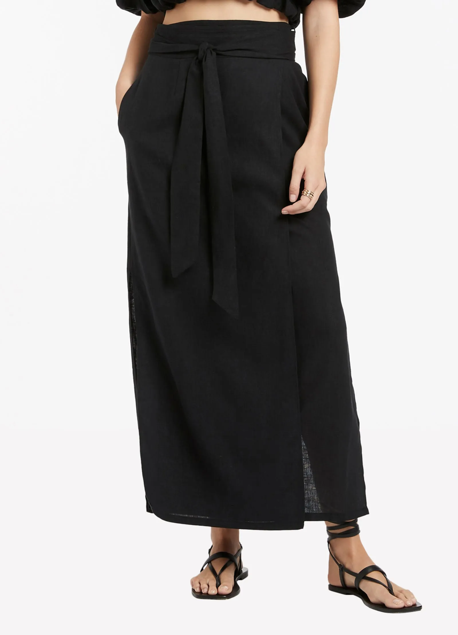 Palmas Straight Skirt/Sarong - Black