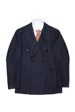 Ring Jacket 268F Navy Wool Double Breasted Sport Coat