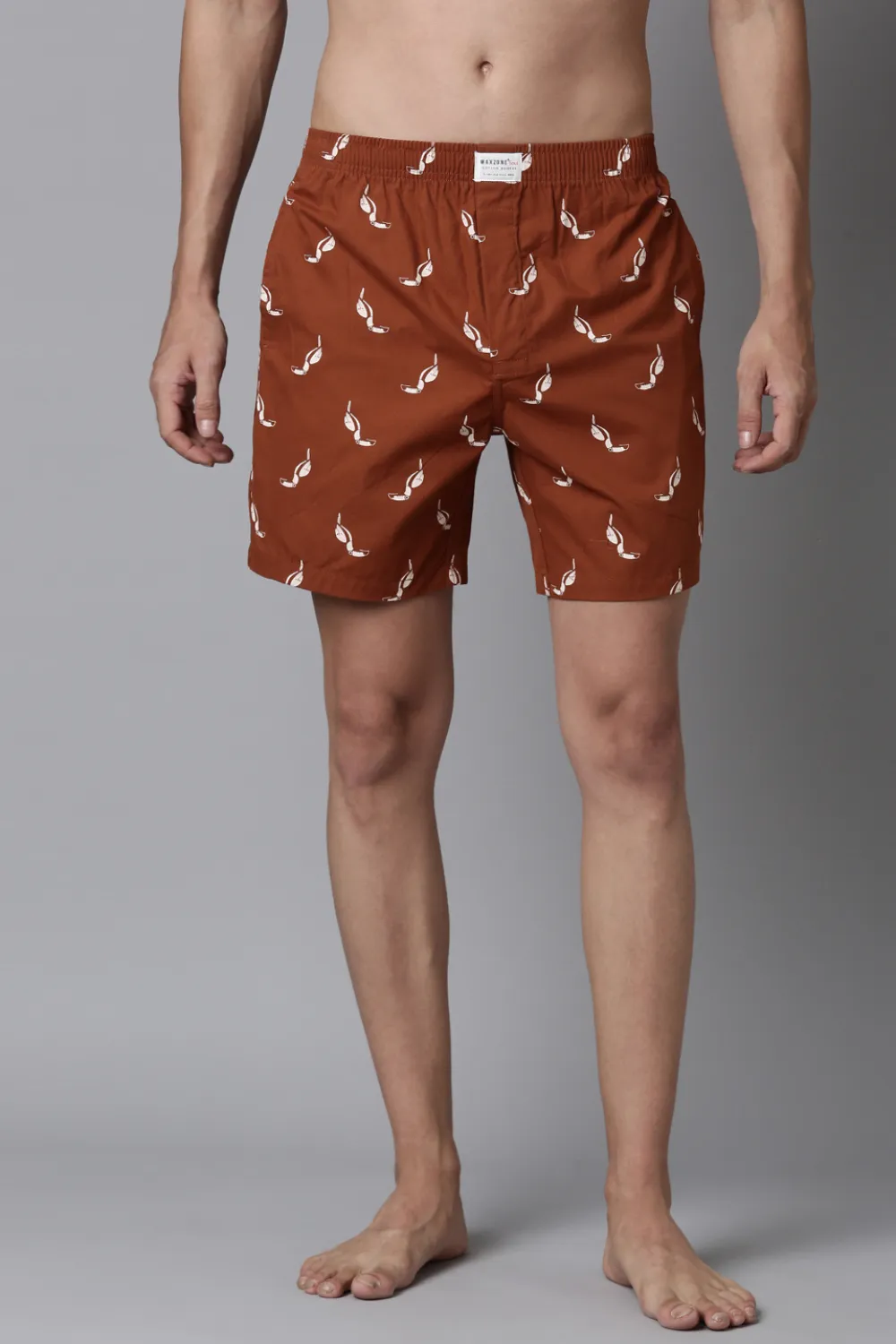 Russet Printed & Sand-Stone Printed 365 Boxers Combo