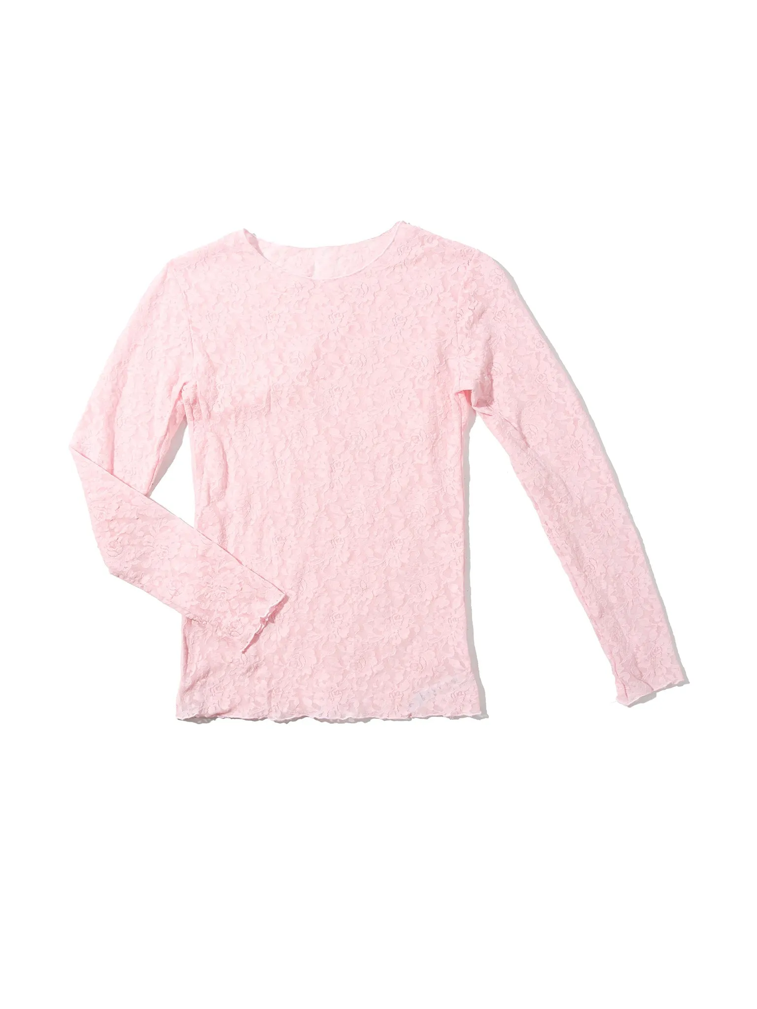 Signature Lace Long Sleeve Top Bliss Pink