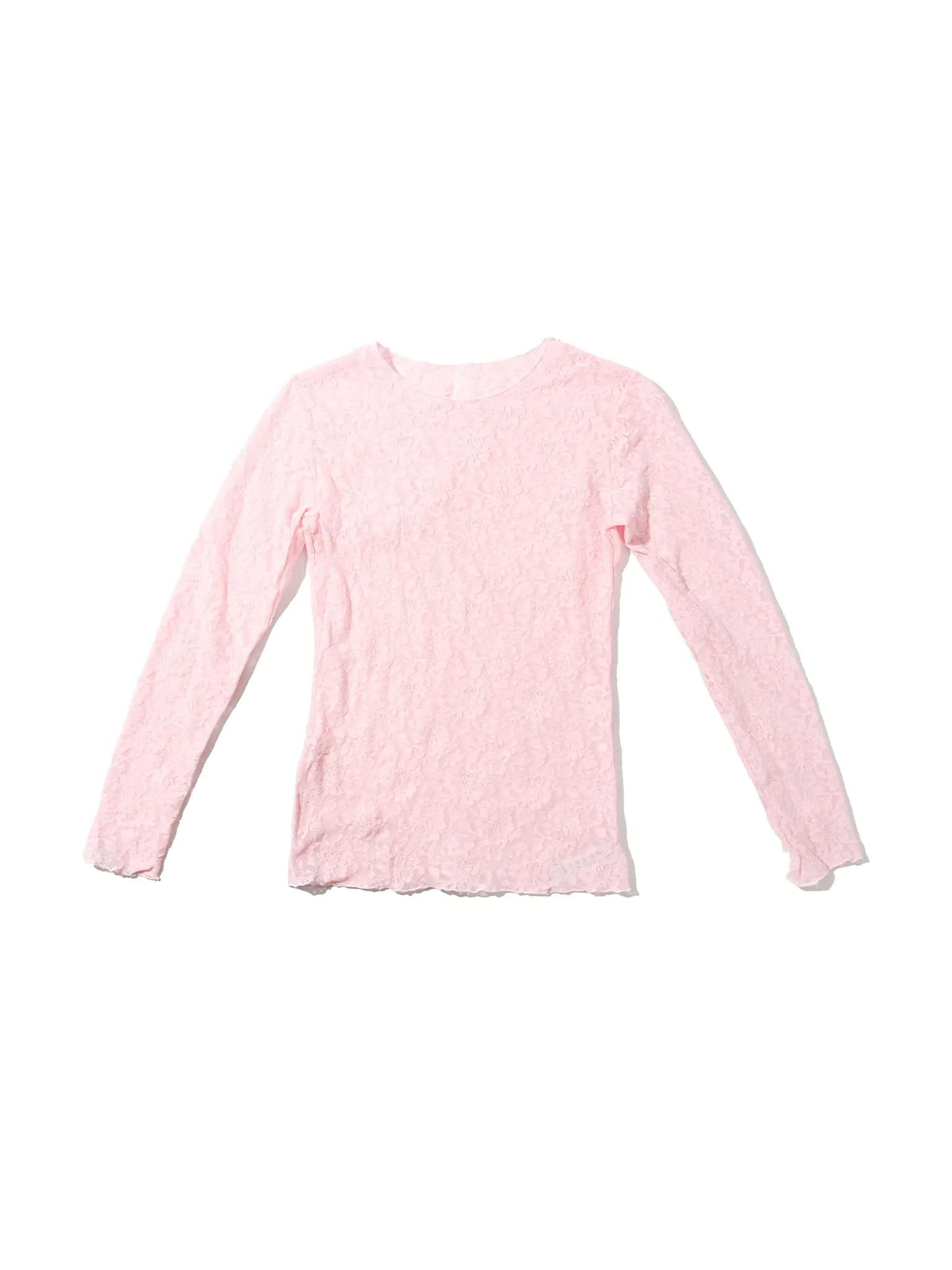 Signature Lace Long Sleeve Top Bliss Pink