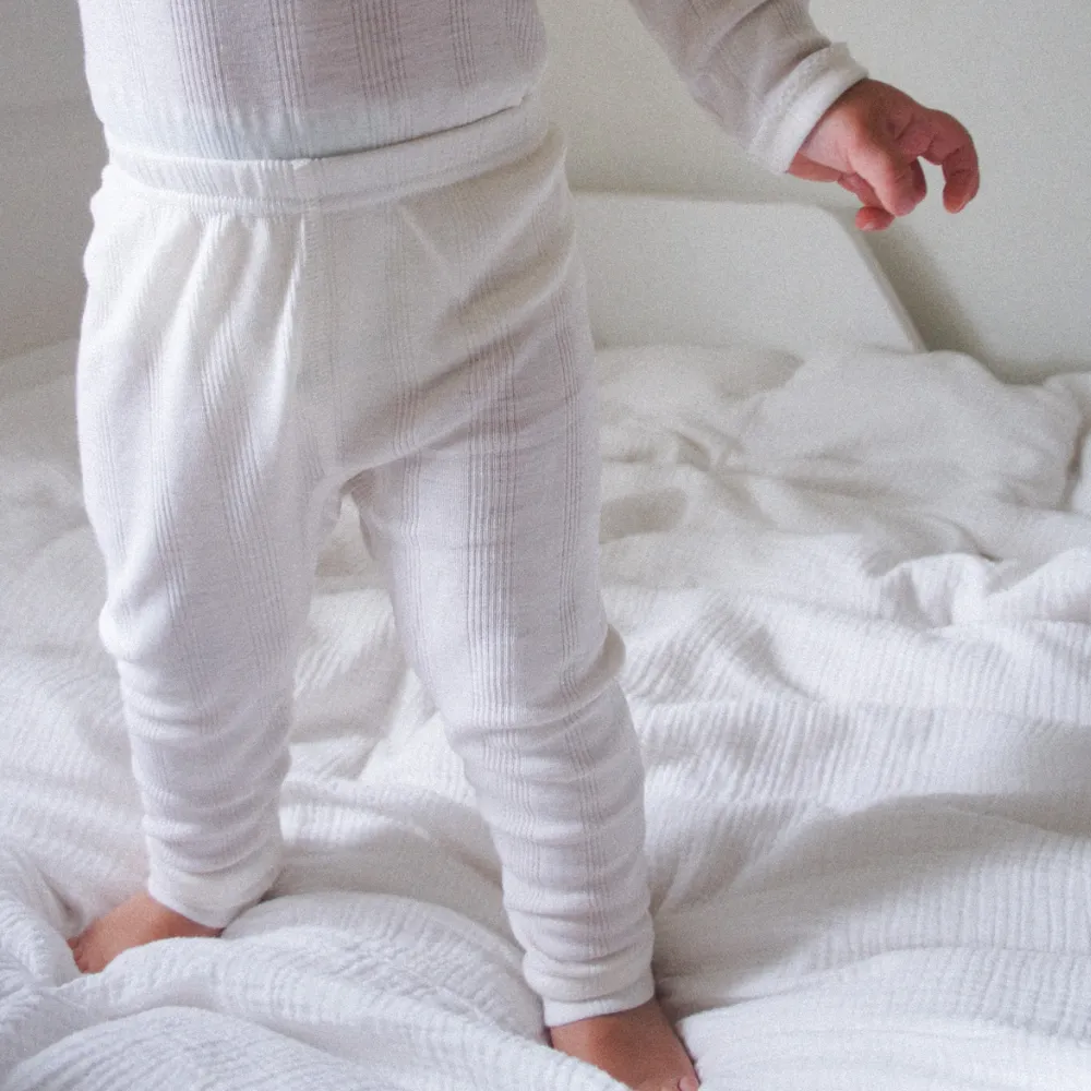 Tothemoon ☾ - Baby pants - Wool & silk - Needle pattern - Natural